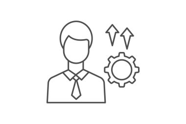 Profesyonel Gelişim İnce Çizgisi simgesi, vektör, piksel mükemmel, illüstratör dosyası