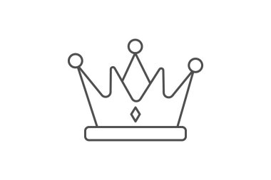 Kazanan Crown ince çizgi simgesi, vektör, piksel mükemmel, illüstratör dosyası