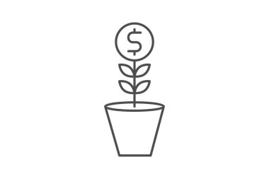 Ödeme Büyüme İnce çizgi simgesi, vektör, piksel mükemmel, illüstratör dosyası