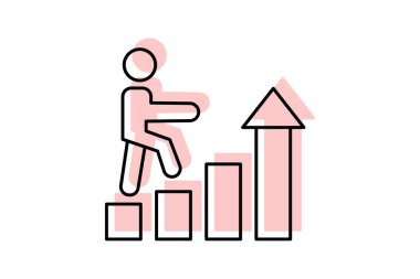 İlerleme renk gölge ince çizgi simgesi, vektör, piksel mükemmel, illüstratör dosyası