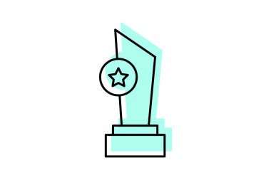 Ödül rengi gölge ince çizgi simgesi, vektör, piksel mükemmel, illüstratör dosyası