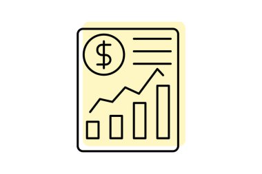 Business Growth renk gölge inceltici simge, vektör, piksel mükemmel, illüstratör dosyası