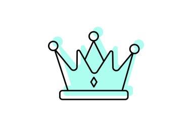 Kazanan Crown renk gölge ince çizgi simgesi, vektör, piksel mükemmel, illüstratör dosyası