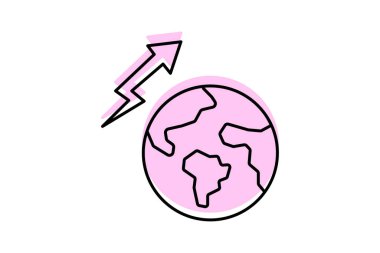 Global Growth renk gölge inceltici simge, vektör, piksel mükemmel, illüstratör dosyası