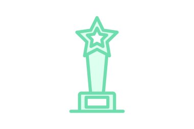 Star Trophy duoton çizgi simgesi, vektör, piksel mükemmel, illüstratör dosyası