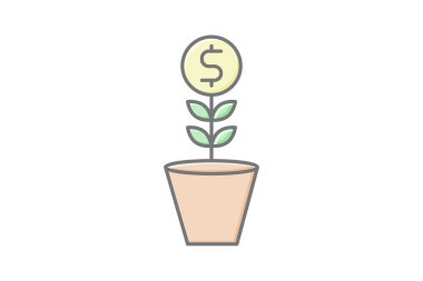 Payment Growth lineal color icon, vector, pixel perfect, illustrator file clipart