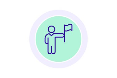 Kazanan Bayrak renk çemberi simgesi, vektör, piksel mükemmel, illüstratör dosyası