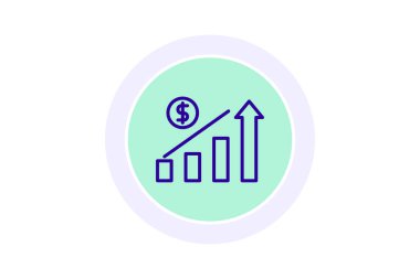 Yatırım Büyüme renk çemberi simgesi, vektör, piksel mükemmel, illüstratör dosyası