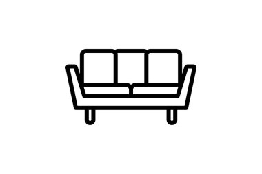 Kısmi Kanepe çizgi simgesi, vektör, piksel mükemmel, illüstratör dosyası