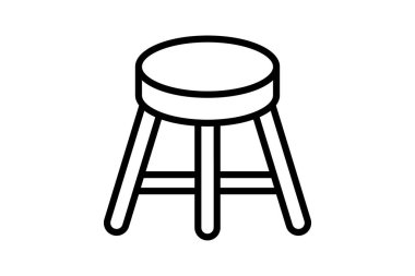 Tabure çizgisi simgesi, vektör, piksel mükemmel, illüstratör dosyası