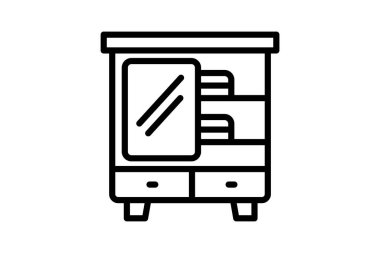 Dolap çizgisi simgesi, vektör, piksel mükemmel, illüstratör dosyası