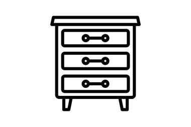 Çekmecelerin Sandığı çizgi simgesi, vektör, piksel mükemmel, illüstratör dosyası