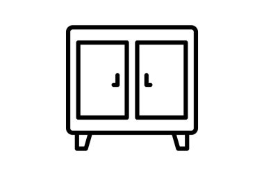 Kabine satırı simgesi, vektör, piksel mükemmel, illüstratör dosyası