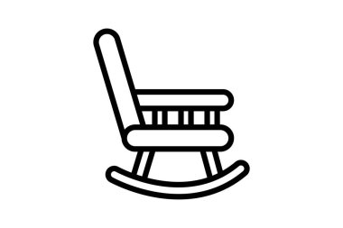 Sallanan Sandalye çizgisi simgesi, vektör, piksel mükemmel, illüstratör dosyası