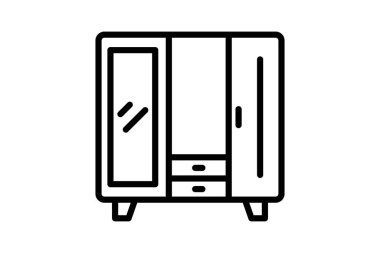 Dolap Satırı simgesi, vektör, piksel mükemmel, illüstratör dosyası