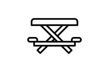 Piknik Tablosu çizgisi simgesi, vektör, piksel mükemmel, illüstratör dosyası