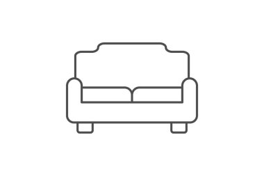 Koltuk ince simgesi, vektör, piksel mükemmel, illüstratör dosyası