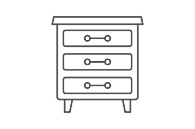 Çekmecelerin Sandığı ince çizgi simgesi, vektör, piksel mükemmel, illüstratör dosyası