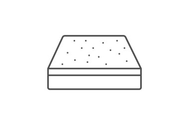 Yatak ince çizgi simgesi, vektör, piksel mükemmel, illüstratör dosyası