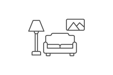 Home Decor thinline icon, vector, pixel perfect, illustrator file clipart