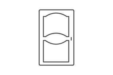 Katı Ahşap Kapı ince çizgi simgesi, vektör, piksel mükemmel, illüstratör dosyası