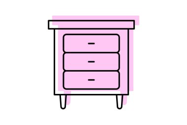 Tablo renk gölge ince çizgi simgesi, vektör, piksel mükemmel, illüstratör dosyası