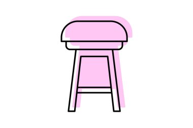 Tabure renk gölge inceltici simge, vektör, piksel mükemmel, illüstratör dosyası