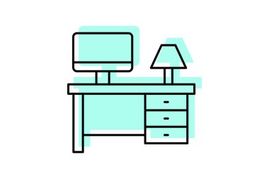 Masa rengi gölge ince çizgi simgesi, vektör, piksel mükemmel, illüstratör dosyası