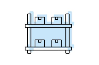 Birim renk gölge ince çizgi simgesi, vektör, piksel mükemmel, illüstratör dosyası rafa kaldırılıyor