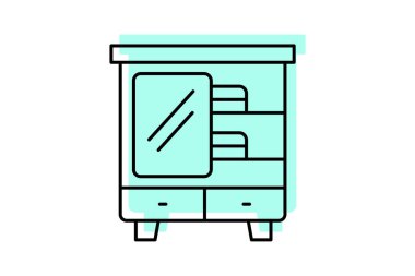 Kostüm rengi gölge ince çizgi simgesi, vektör, piksel mükemmel, illüstratör dosyası