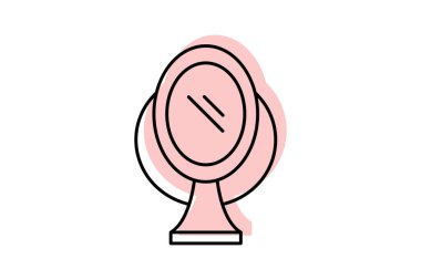 Ayna rengi gölge ince çizgi simgesi, vektör, piksel mükemmel, illüstratör dosyası