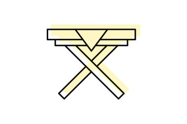 Katlanabilir Tablo Rengi İnce Çizgisi simgesi, vektör, piksel mükemmel, illüstratör dosyası