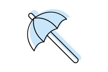 Şemsiye rengi gölge ince çizgi simgesi, vektör, piksel mükemmel, illüstratör dosyası