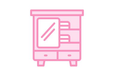 Gardırop duoton satır simgesi, vektör, piksel mükemmel, illüstratör dosyası