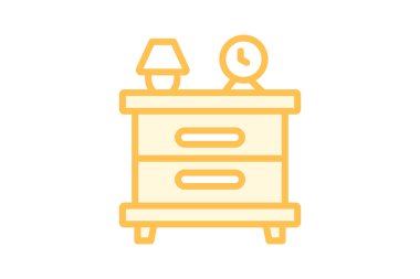 Nightstand duotone çizgi simgesi, vektör, piksel mükemmel, illüstratör dosyası