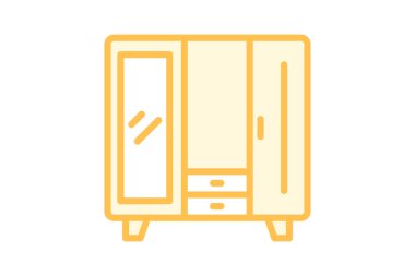 Dolap Dolabı duoton satır simgesi, vektör, piksel mükemmel, illüstratör dosyası