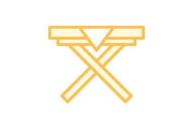 Katlanabilir Tablo duoton çizgi simgesi, vektör, piksel mükemmel, illüstratör dosyası