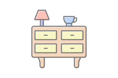 Yan Tablo doğrusal renk simgesi, vektör, piksel mükemmel, illüstratör dosyası