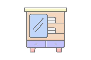 Kostüm doğrusal renk simgesi, vektör, piksel mükemmel, illüstratör dosyası