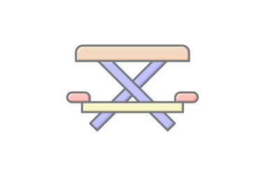 Piknik Tablosu renk simgesi, vektör, piksel mükemmel, illüstratör dosyası