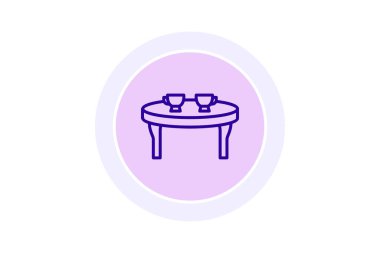 Kahve Masası renk çemberi simgesi, vektör, piksel mükemmel, illüstratör dosyası