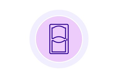 Katı Ahşap Kapı renk çemberi simgesi, vektör, piksel mükemmel, illüstratör dosyası