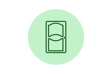 Katı Ahşap Kapı beşgeni, vektör, piksel mükemmel, illüstratör dosyası