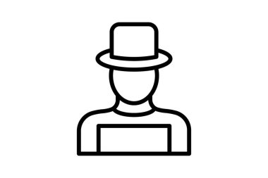 Bahçıvan çizgisi simgesi, vektör, piksel mükemmel, illüstratör dosyası