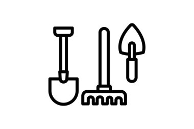 Bahçe Araçları satır simgesi, vektör, piksel mükemmel, illüstratör dosyası