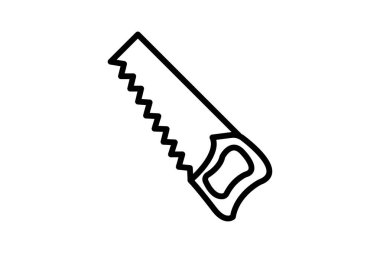 El testeresi çizgi simgesi, vektör, piksel mükemmel, illüstratör dosyası