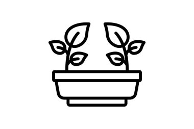 Bitkiler çizgi simgesi, vektör, piksel mükemmel, illüstratör dosyası