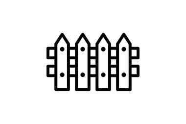 Bahçe Çiti çizgi simgesi, vektör, piksel mükemmel, illüstratör dosyası