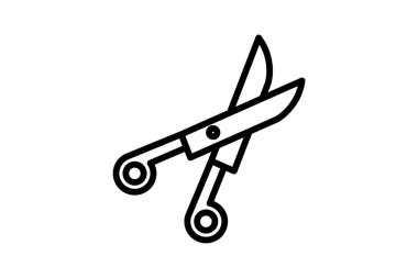 Makas satır simgesi, vektör, piksel mükemmel, illüstratör dosyası