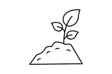 Toprak ince çizgi simgesi, vektör, piksel mükemmel, illüstratör dosyası